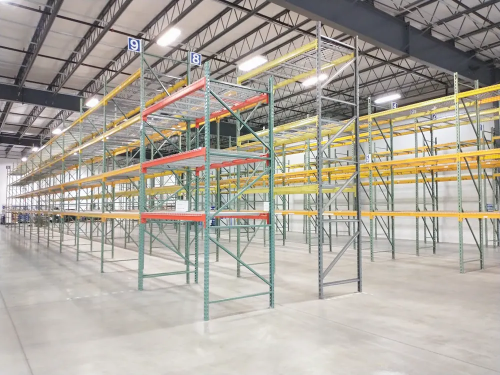 Warehouse interior with pallet racking and high clear height, SouthCoast Massachusetts